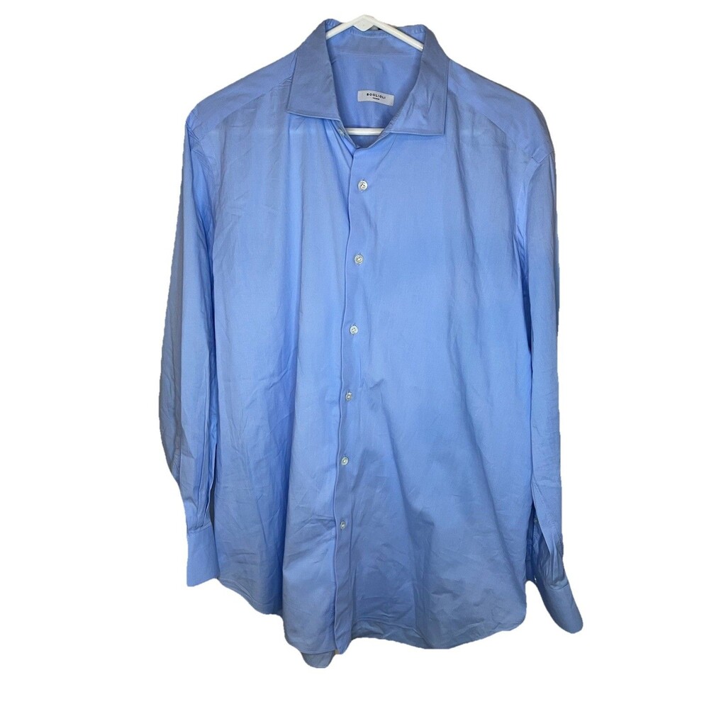 Men's Boglioli Milano Made in Italy Light Blue Dress Shirt - Size XL